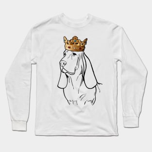 Basset Hound Dog King Queen Wearing Crown Long Sleeve T-Shirt